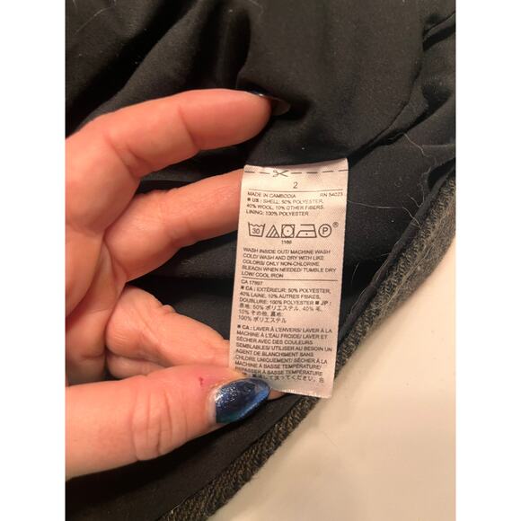 Banana Republic Dark Gray Wool Tweed Mini Skirt Size 2 - Picture 4 of 8